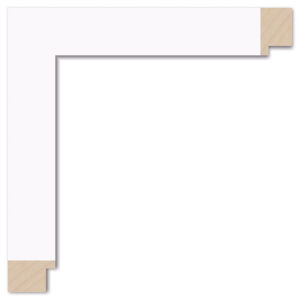 Silkemat hvid liste, 30 x 20 mm