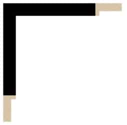 Silkemat sort liste, 19 x 40 mm