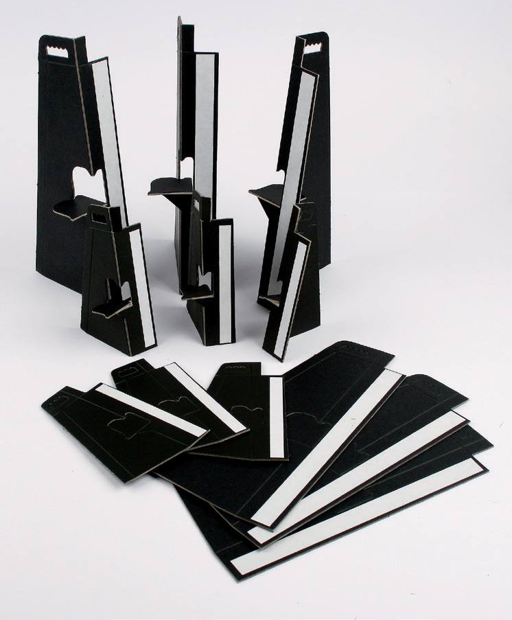 Bagstøtter Sort m/klæb 39 cm