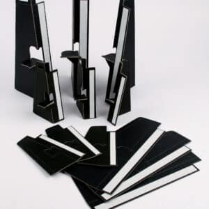 Bagstøtter Sort m/klæb 45 cm