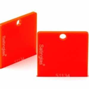 Satinglas  XT Flour Orange/Rød 203 x 305 cm x 3 mm