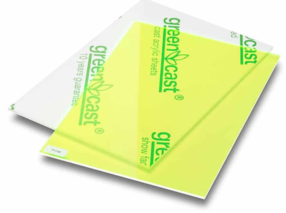 Acryl XT Grøn "flour" 203 x 305 cm x 3 mm