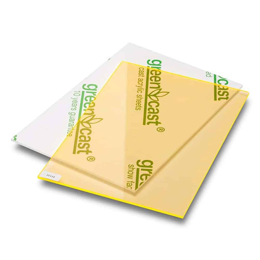 Acryl XT Gul "flour" 203 x 305 cm x 3 mm